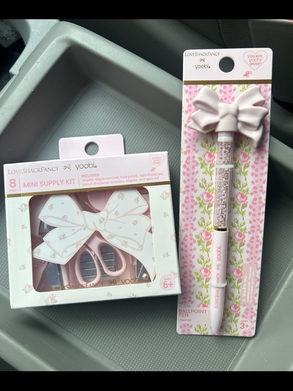 Loveshackfancy x Target mini supply kit and pen with bow on top